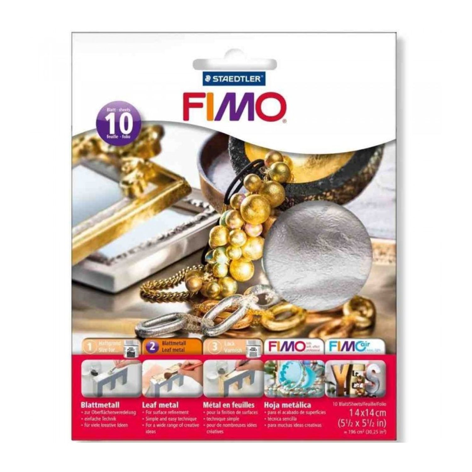 Set 10 foite de metal FIMO Argintiu silver fotografia produsului