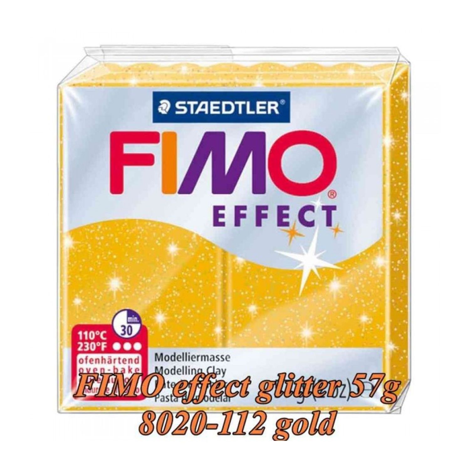 Pasta polimerica FIMO Effect 57g Galben Glitter fotografia produsului