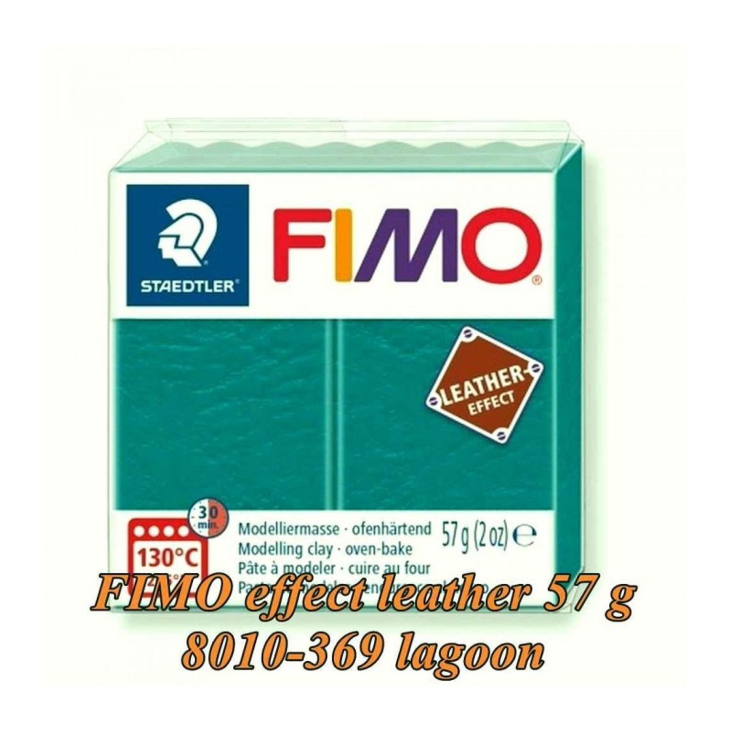FIMO Effect 57g Leather Cyan verzui fotografia produsului