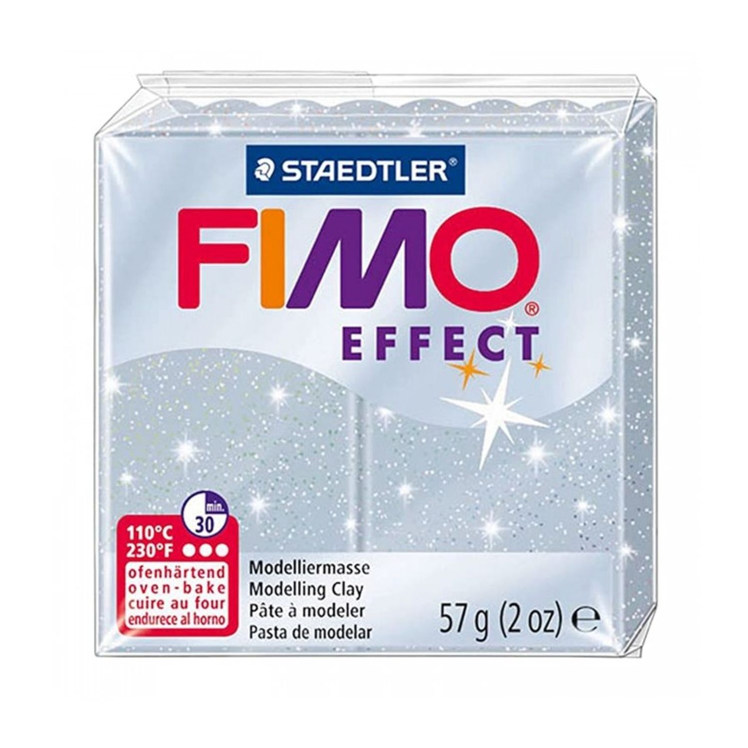 Pasta polimerica FIMO Effect 57g Argintiu silver Glitter fotografia produsului