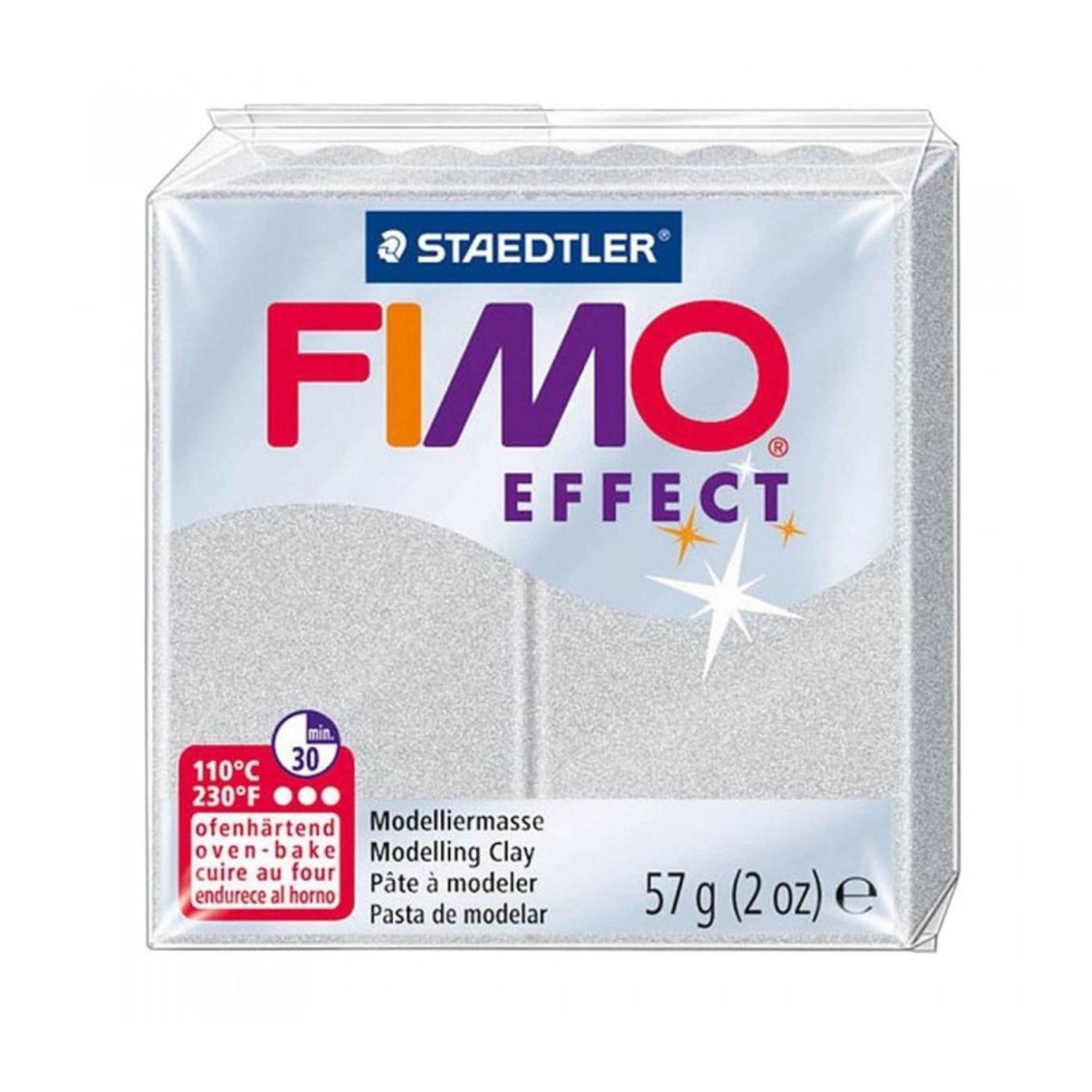 Pasta polimerica FIMO Effect 57g Argintiu nichel Metallic fotografia produsului