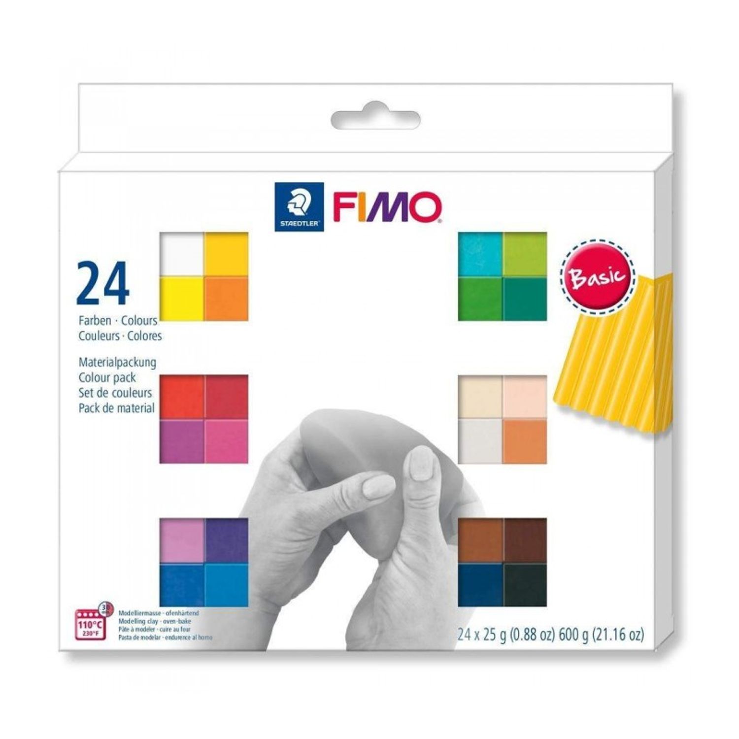 Set 24 culori pasta polimerica FIMO Soft 600g fotografia produsului