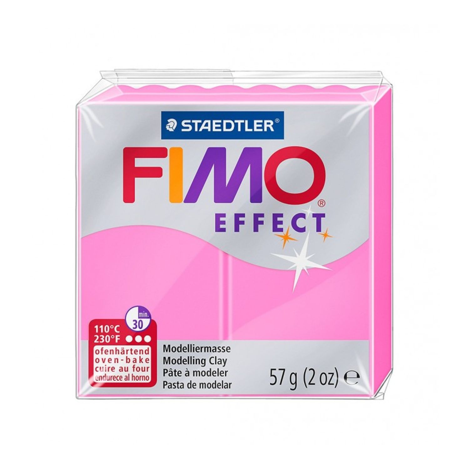 Pasta polimerica FIMO Effect 57g Roz aprins neon Neon fotografia produsului