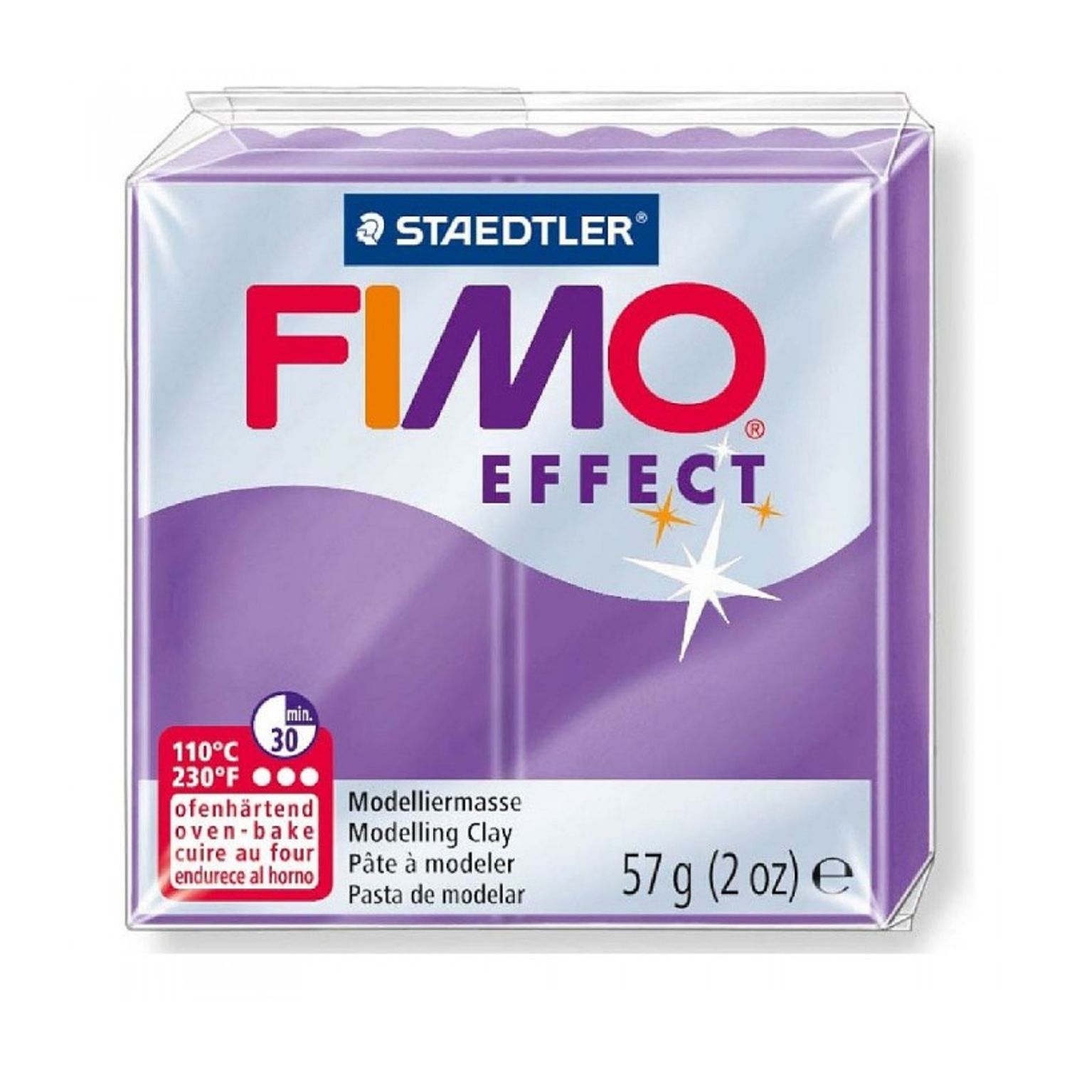 Pasta polimerica FIMO Effect 57g Violet liliac Translucent fotografia produsului