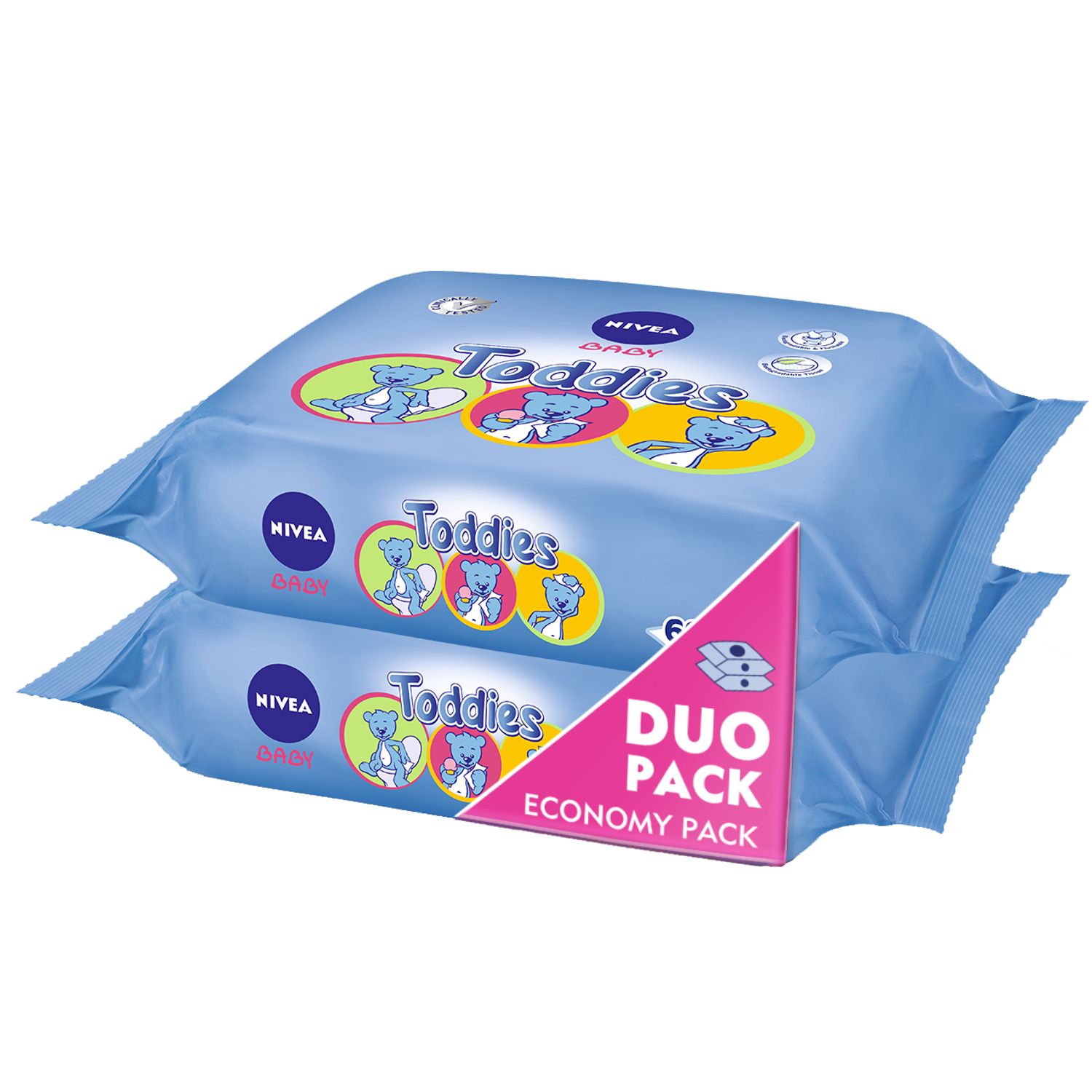 Servetele Toddies Nivea Baby Economy Pack, 60 bucati, 2 pack fotografia produsului