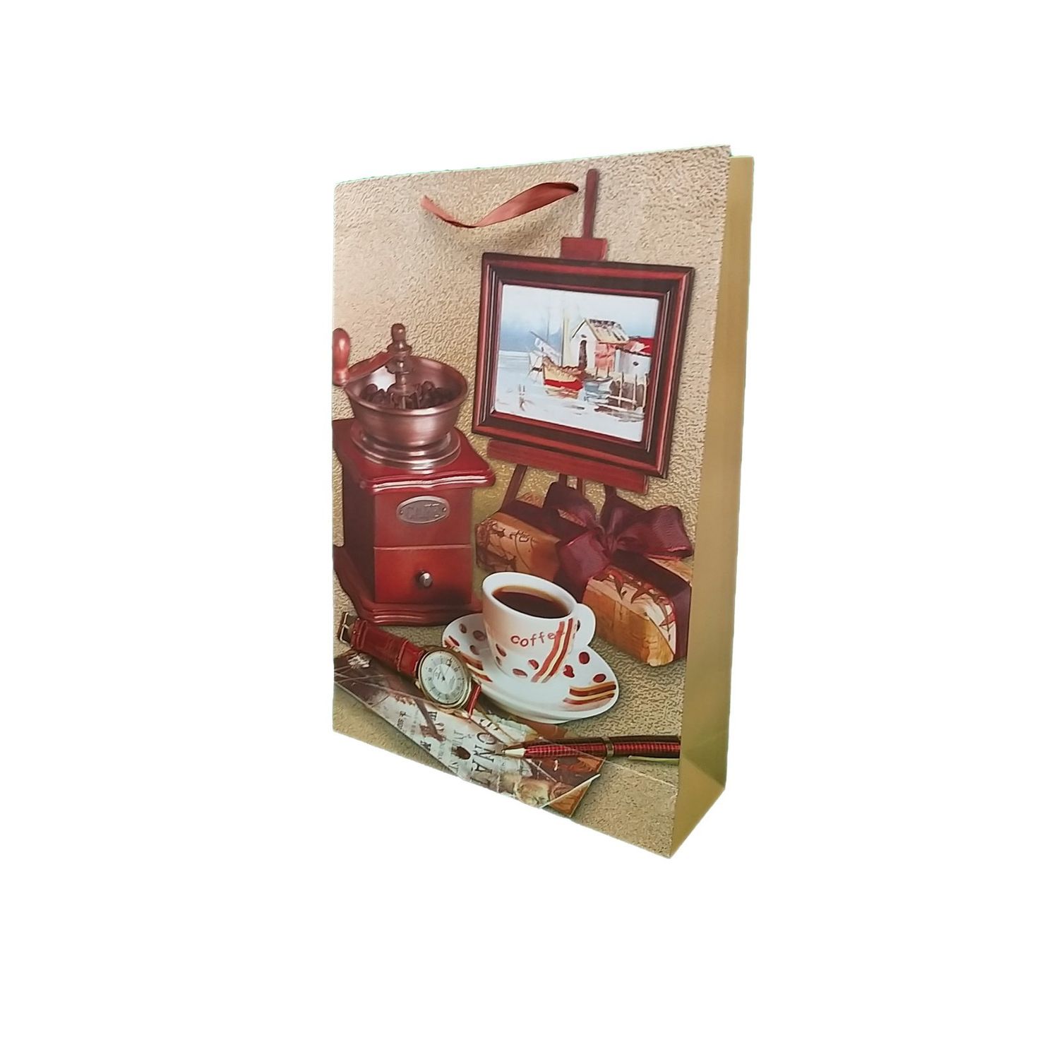 Punga cadou mare model cafea 44x41x12cm fotografia produsului