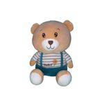 Urs de plus bej cu tricou si salopeta, 28cm fotografia produsului