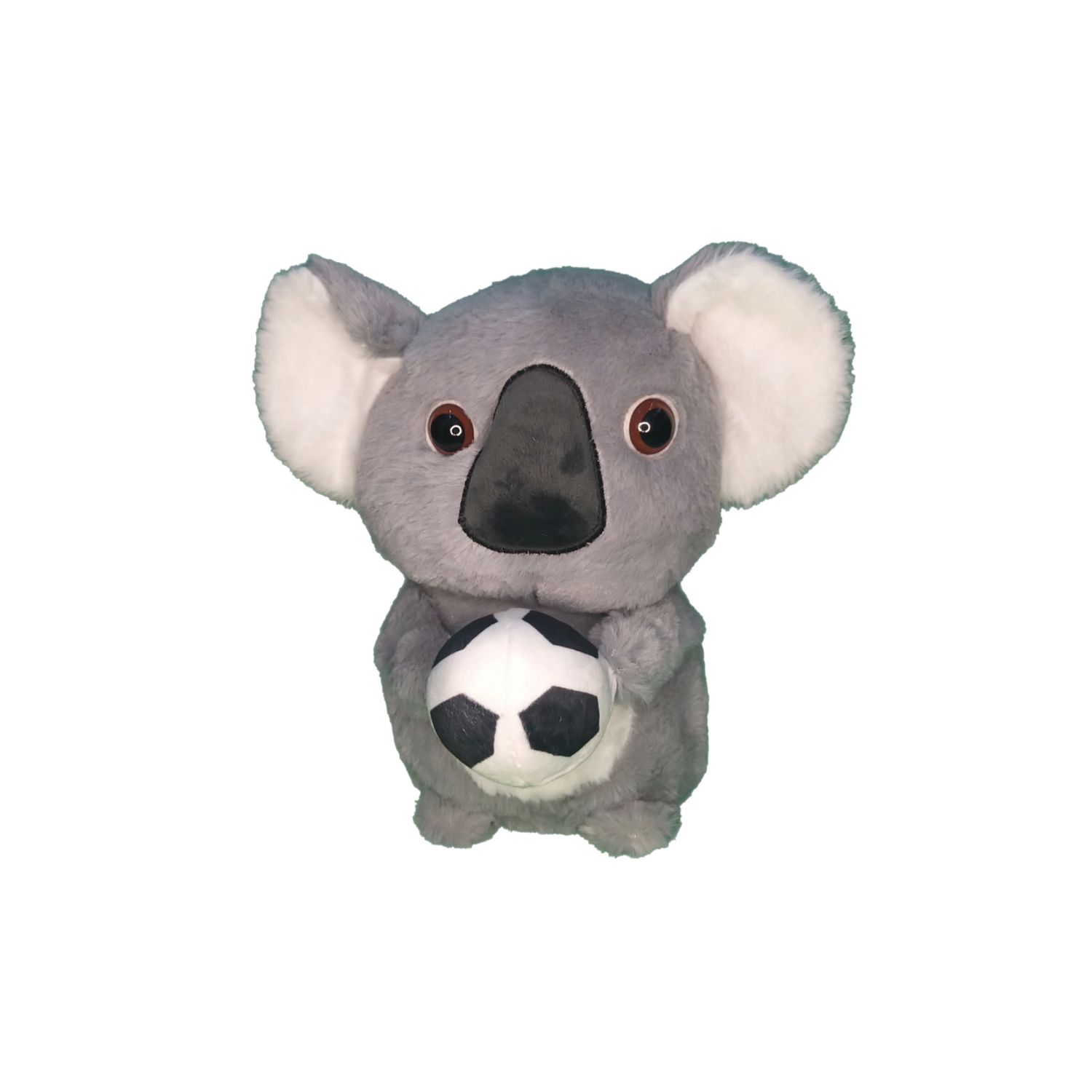Koala de plus gri cu minge de fotbal, 20cm fotografia produsului