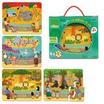 4 puzzle - animale de la ZOO 6 pcs fotografia produsului