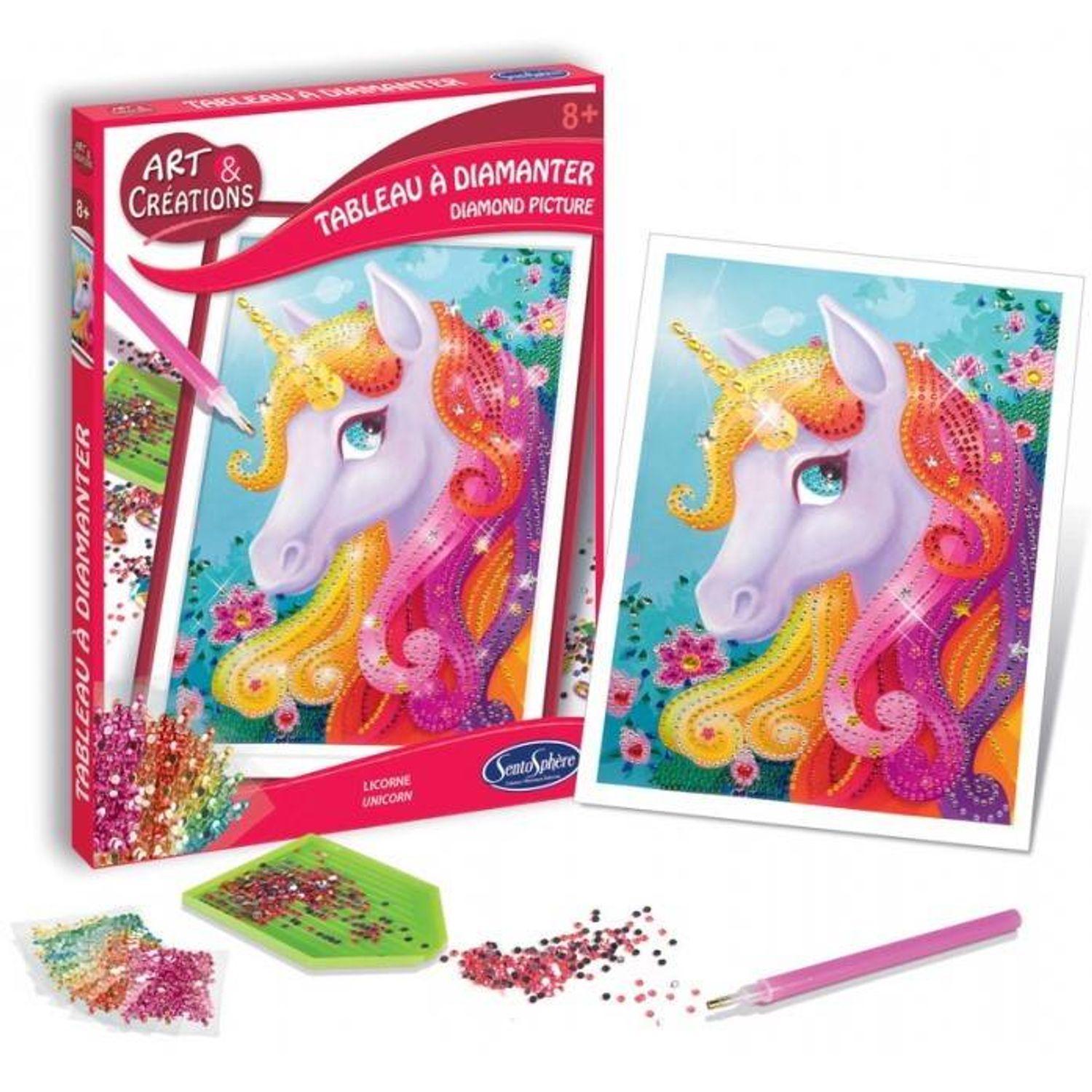 Canvas cu diamante - Unicorn fotografia produsului View 2 L