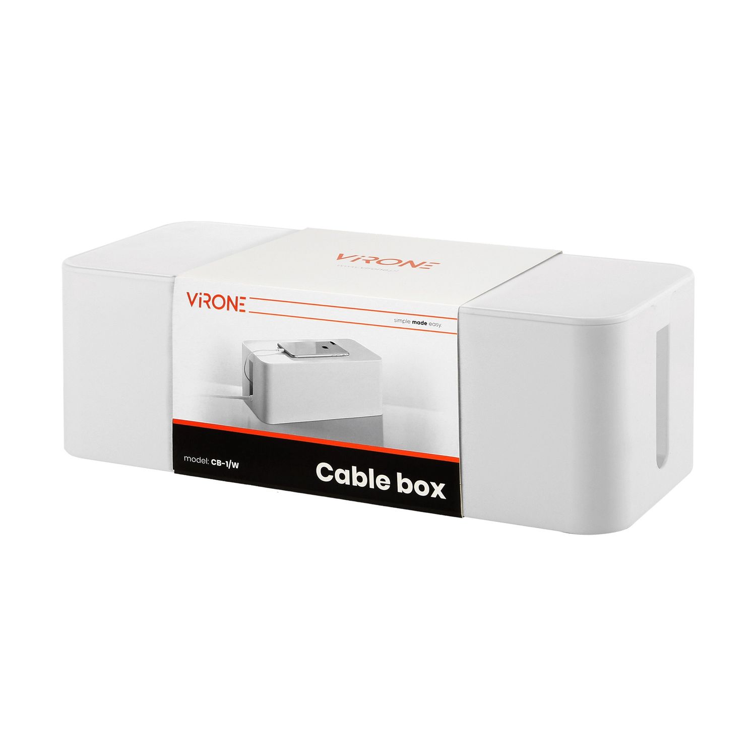 Organizator de cabluri VIRONE L CB-1/W, plastic, alb fotografia produsului View 5 L