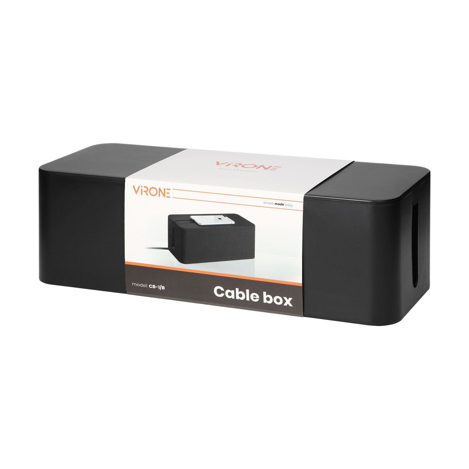 Organizator de cabluri VIRONE L CB-1/B, plastic, negru fotografia produsului View 2 L