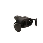 Cupla dubla de cauciuc, 2XSchucko, 2x250V AC/ 16A; IP 44 fotografia produsului