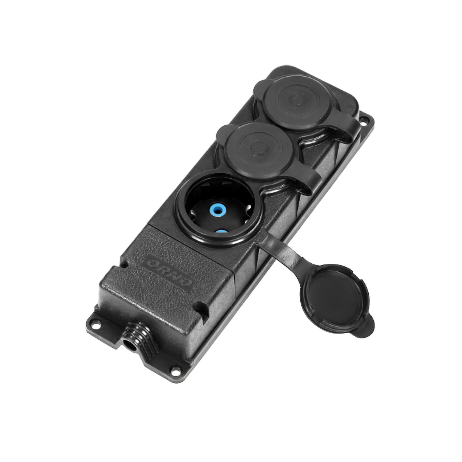 Priza tripla cauciuc aplicata pentru exterior 16A IP44 fotografia produsului