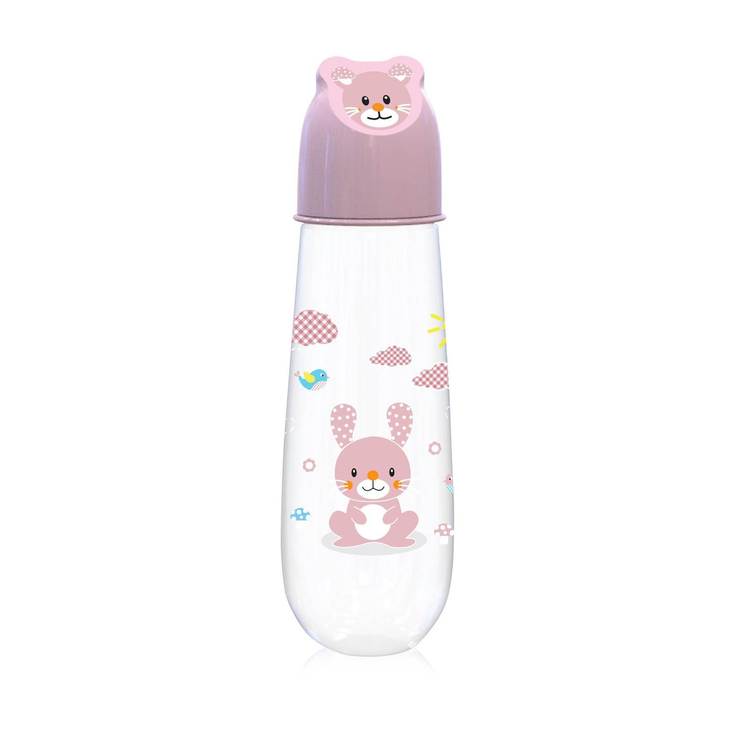 Biberon Animals, 250 ml, capac decorat, 0 luni+, Blush Pink fotografia produsului