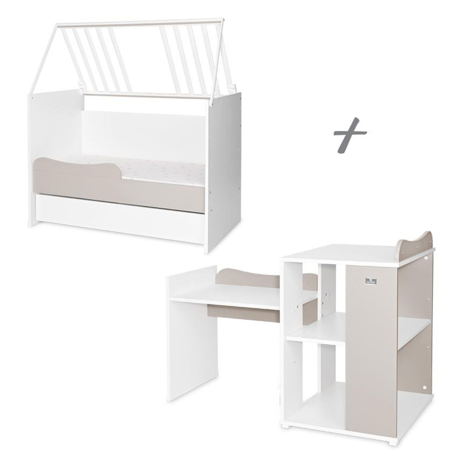 Patut modular multifunctional, 5 confirgurari diferite, 190 x 72 cm, Multi, White & String fotografia produsului View 4 L