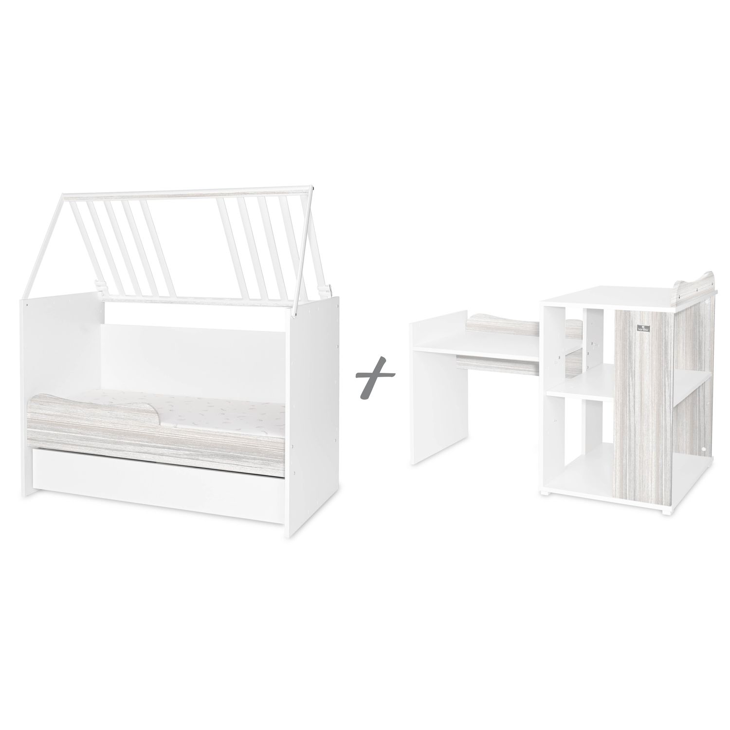Patut modular multifunctional, 5 confirgurari diferite, 190 x 72 cm, Multi, White & Artwood fotografia produsului View 3 L