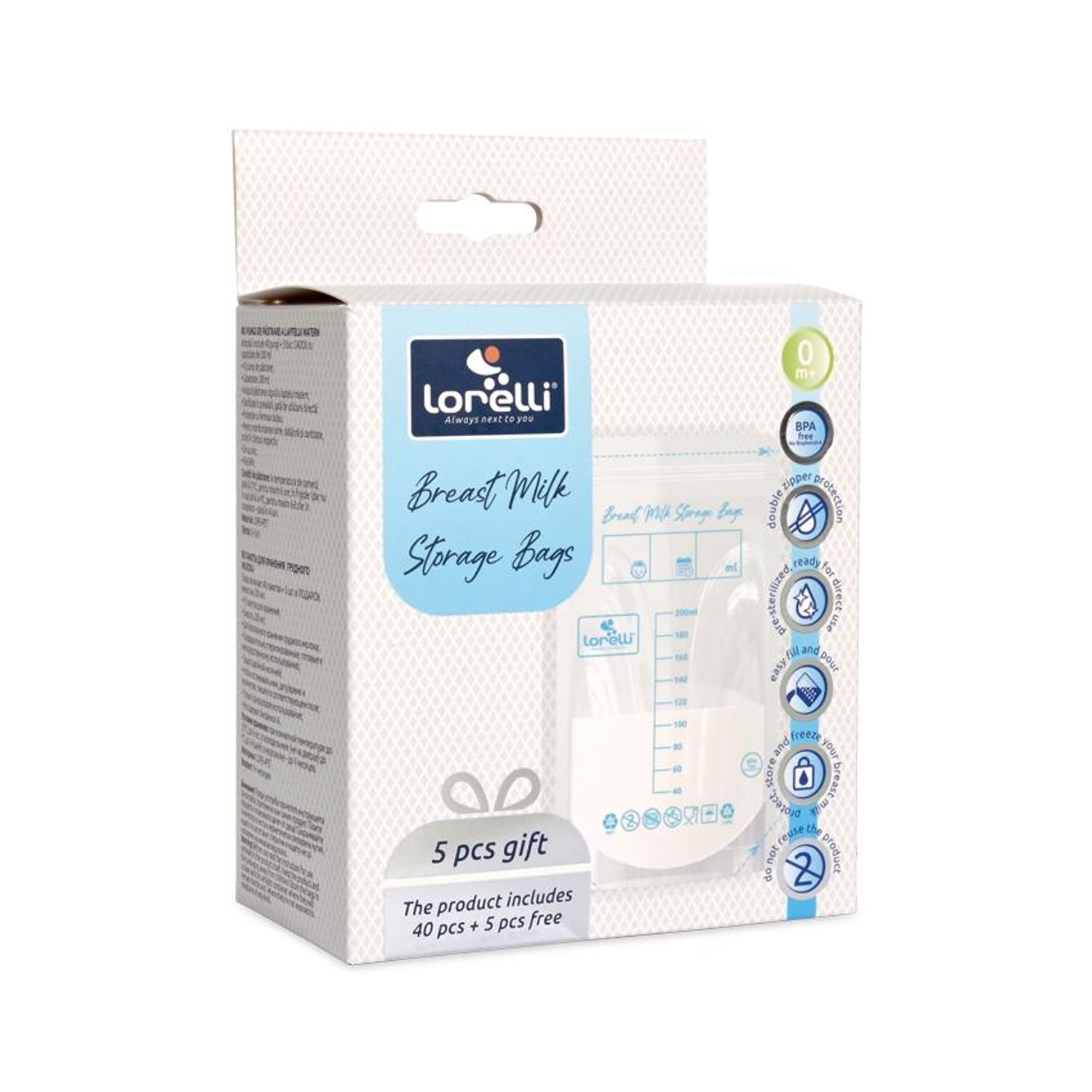 Set 45 pungi pentru depozitarea laptelui matern, Transparent fotografia produsului