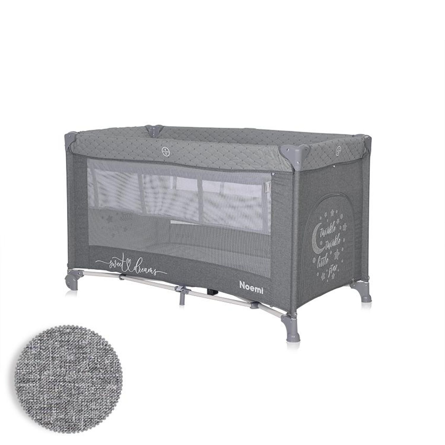 Patut pliabil Noemi, 2 nivele, Cool Grey Star fotografia produsului