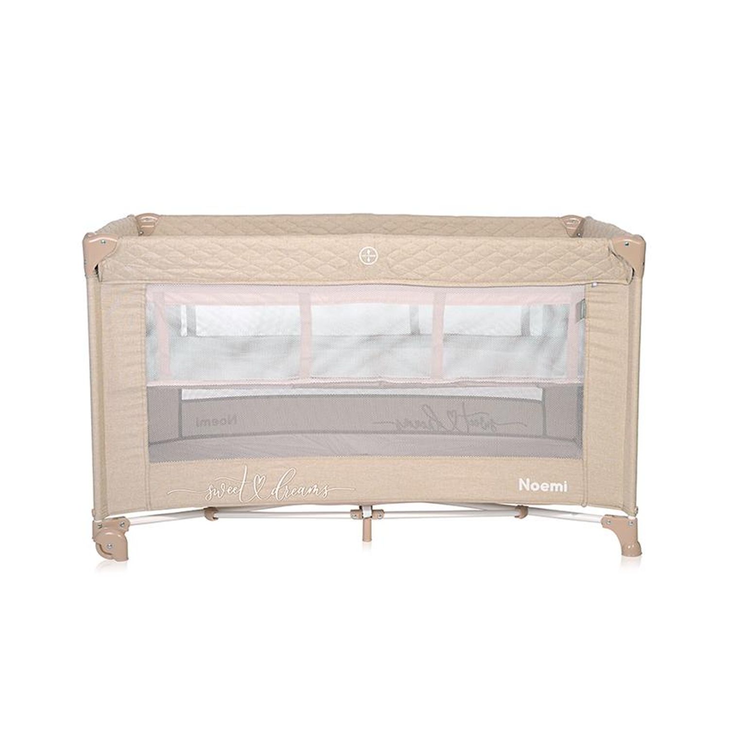 Patut pliabil Noemi, 2 nivele, Fog Beige Star fotografia produsului View 2 L