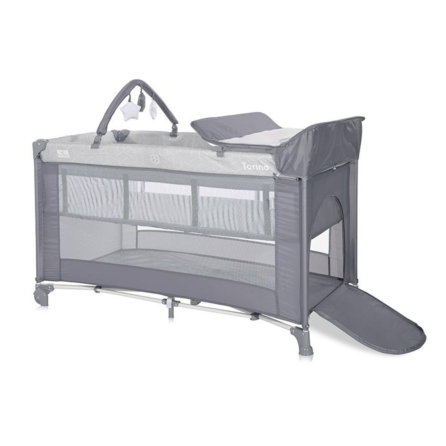 Patut pliabil Torino Plus, 2 nivele cu accesorii, Grey Elements fotografia produsului View 3 L