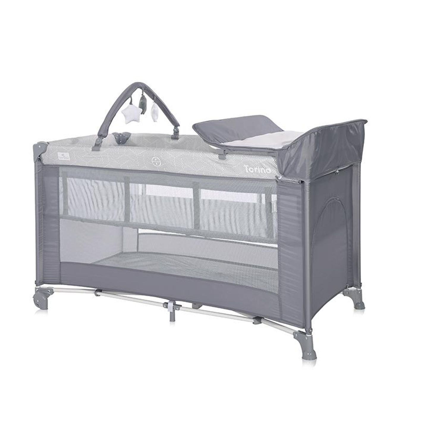 Patut pliabil Torino Plus, 2 nivele cu accesorii, Grey Elements fotografia produsului