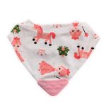 Baveta tip bandana, cu jucarie dentitie, bumbac, Pink fotografia produsului View 2 S
