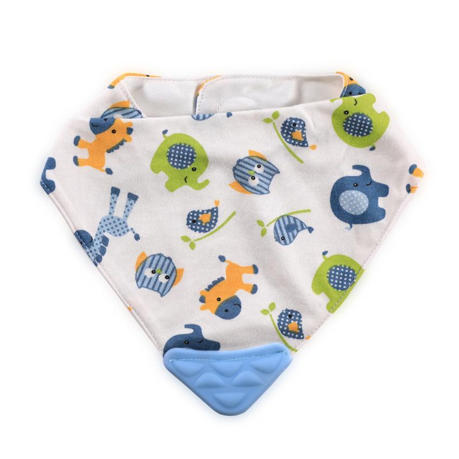 Baveta tip bandana, cu jucarie dentitie, bumbac, Blue fotografia produsului