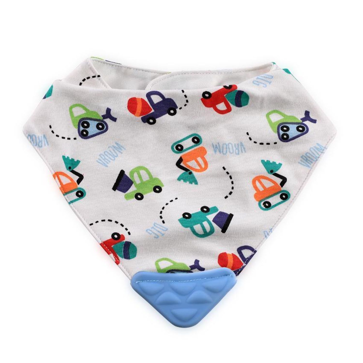 Baveta tip bandana, cu jucarie dentitie, bumbac, Blue fotografia produsului View 4 L