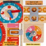 Jucarie educativa, ceas calendar pentru copii, din lemn fotografia produsului View 3 S