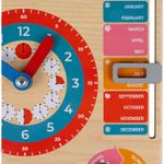 Jucarie educativa, ceas calendar pentru copii, din lemn fotografia produsului View 4 S