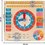 Jucarie educativa, ceas calendar pentru copii, din lemn fotografia produsului View 2 S