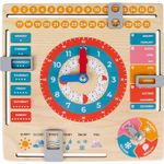 Jucarie educativa, ceas calendar pentru copii, din lemn fotografia produsului