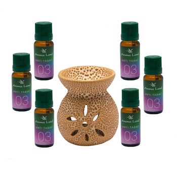 Set Aromatizor Ceramic Si 6 Uleiuri Aromoterapie Antitabac, 10 Ml