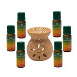Set aromatizor ceramic si 6 uleiuri aromoterapie opium, 10 ml fotografia produsului