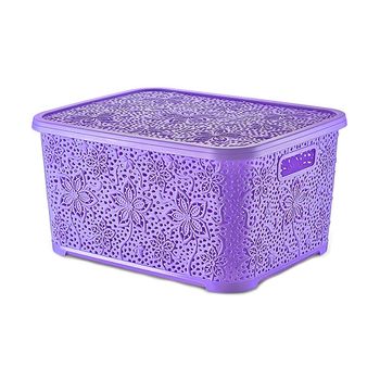 Cutie Pentru Depozitare , Dantelata, 32L ,violet , 34x45x23 Cm