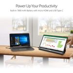 Monitor Portabil IPS LED ASUS 15.6" MB16AHP, Full HD, USB Tip-C, Micro-HDMI, Boxe (Negru) fotografia produsului View 2 S