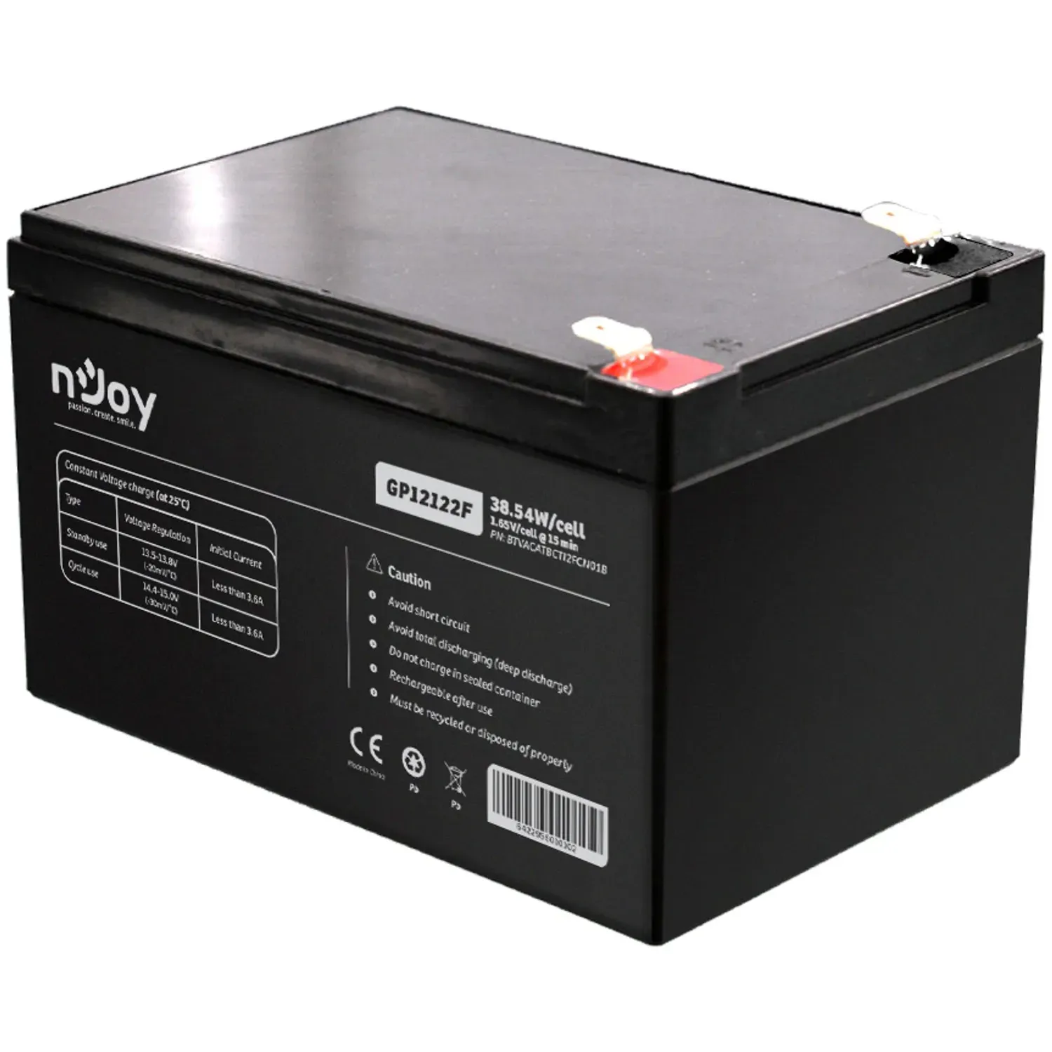 Acumulator nJoy GP12122F 12V 38.54W fotografia produsului View 3 L