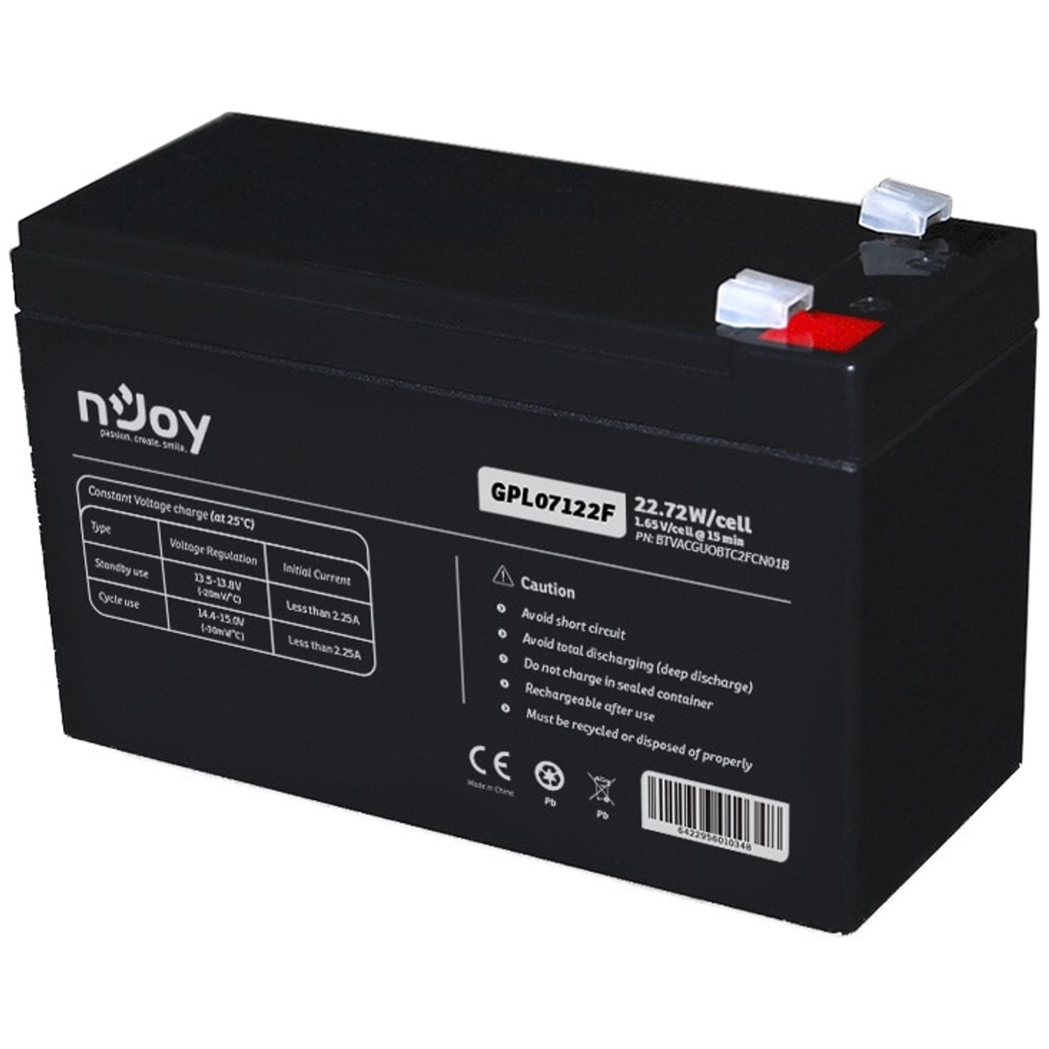 Acumulator nJoy GPL07122F 12V 22.72W/cell fotografia produsului