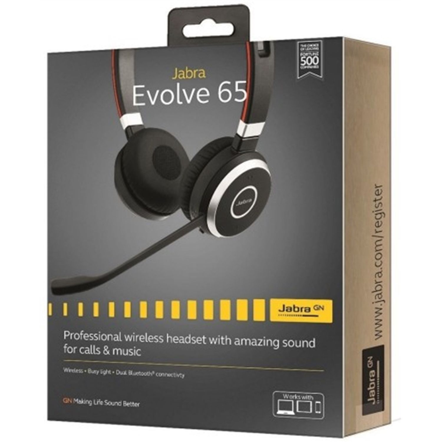 Casti Stereo Jabra Evolve 65 UC, Bluetooth, Microfon (Negru) fotografia produsului View 8 L