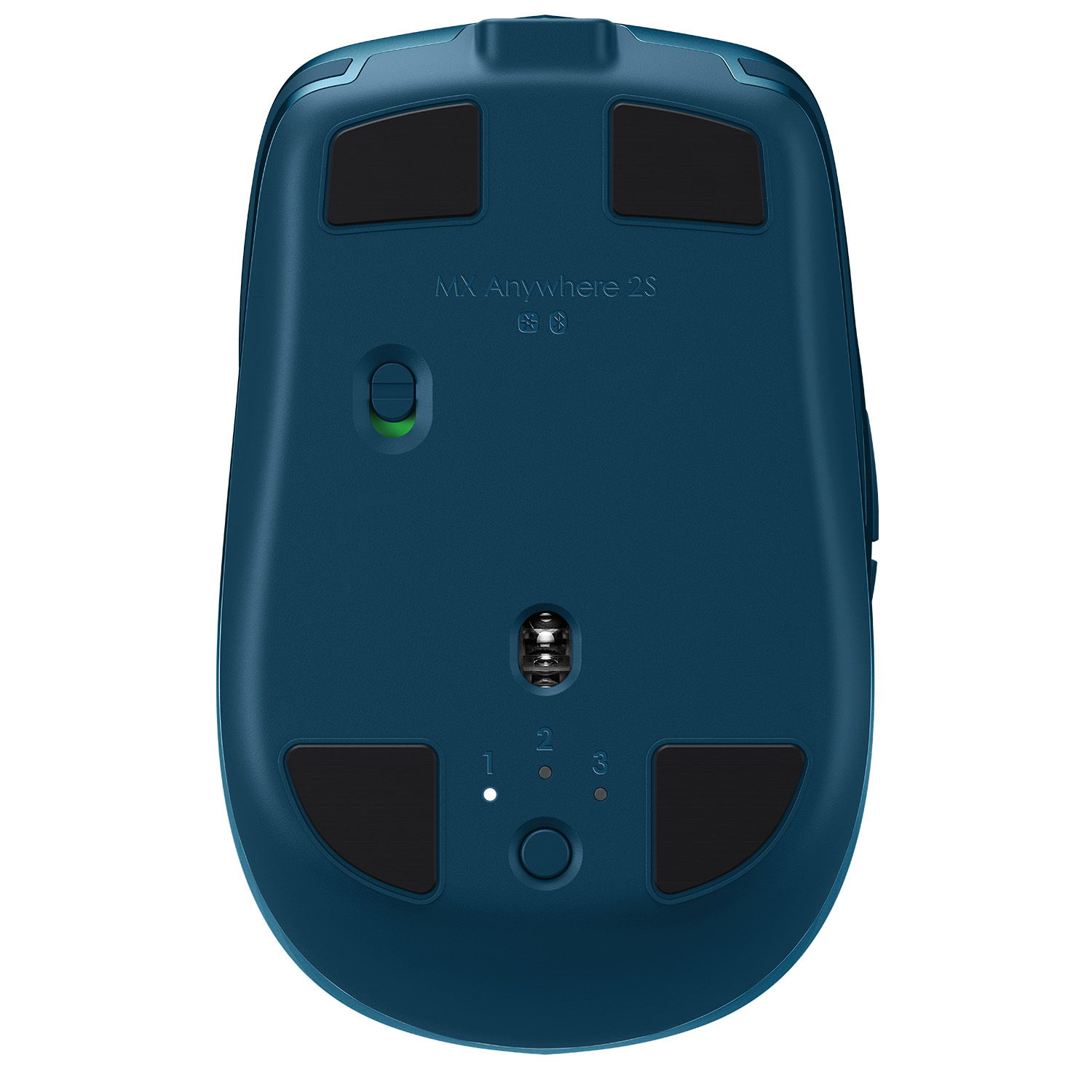 Mouse Wireless Logitech MX Anywhere 2S, midnight teal Mouse optic Logitech MX Anywhere 2S, Wireless, Bluetooth (Albastru inchis) fotografia produsului View 5 L