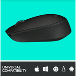 Mouse Logitech M171, Wireless, Negru Mouse Wireless Logitech M171, USB, 1000 DPI (Negru) fotografia produsului View 9 S