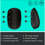 Mouse Logitech M171, Wireless, Negru Mouse Wireless Logitech M171, USB, 1000 DPI (Negru) fotografia produsului View 10 S