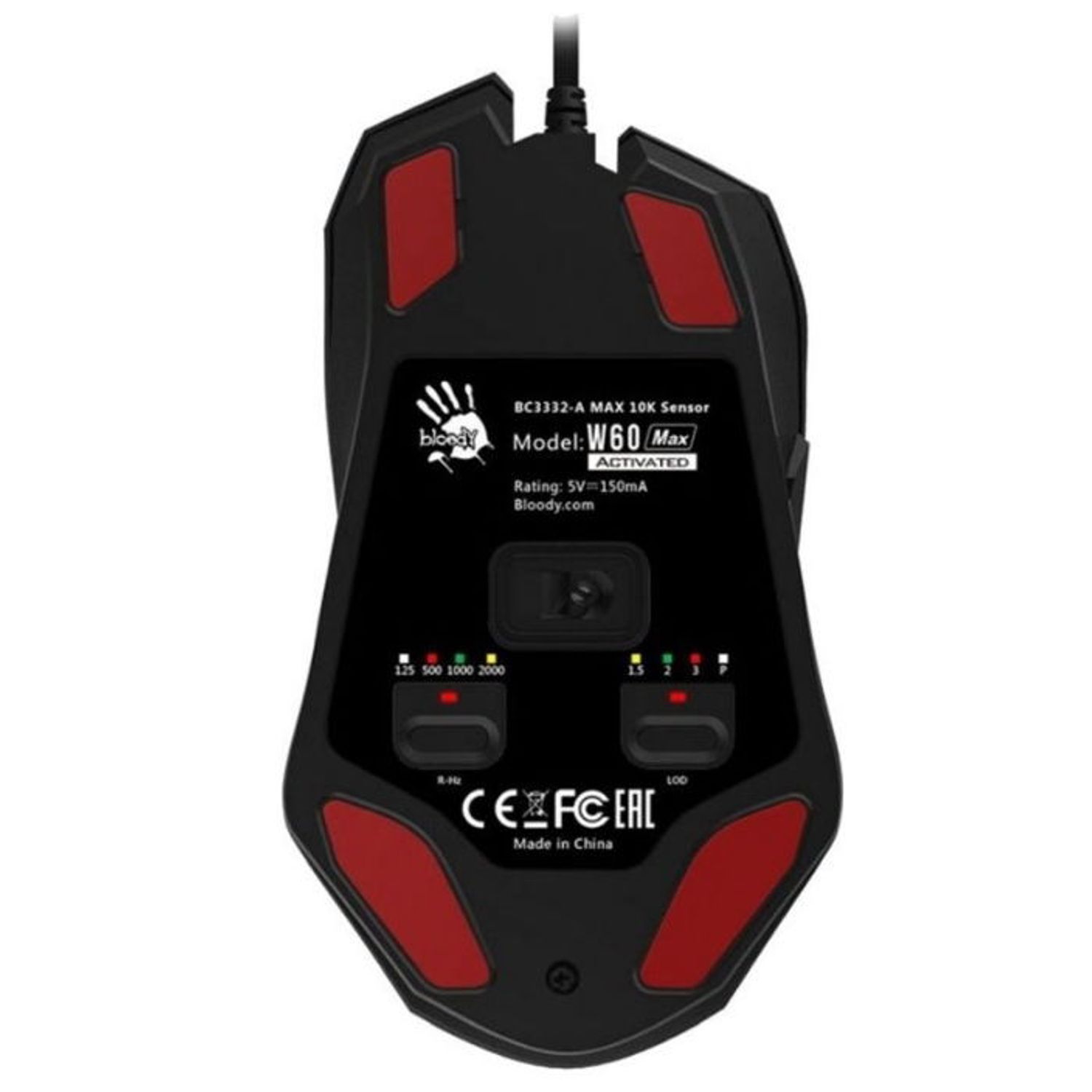 Mouse gaming A4Tech A4 W60 MAX BLoody , 10000 DPI , Negru Mouse Gaming Optic A4TECH W60-MAX (Negru) fotografia produsului View 5 L