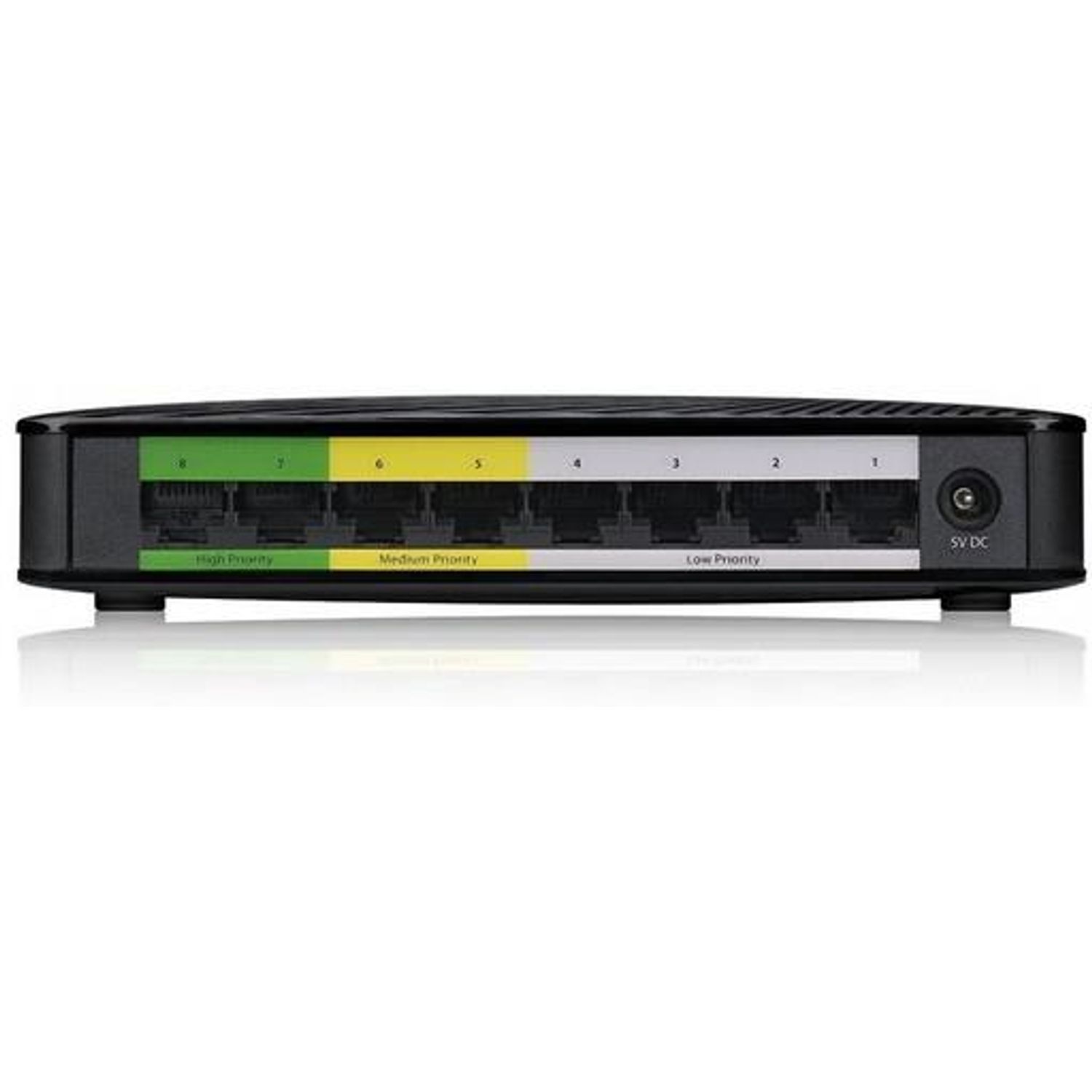 Switch ZyXEL GS-108S v2, Gigabit, 8 porturi fotografia produsului View 3 L