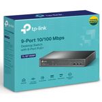 Switch TP-Link TL-SF1009P, 8 Porturi, PoE+ fotografia produsului View 8 S