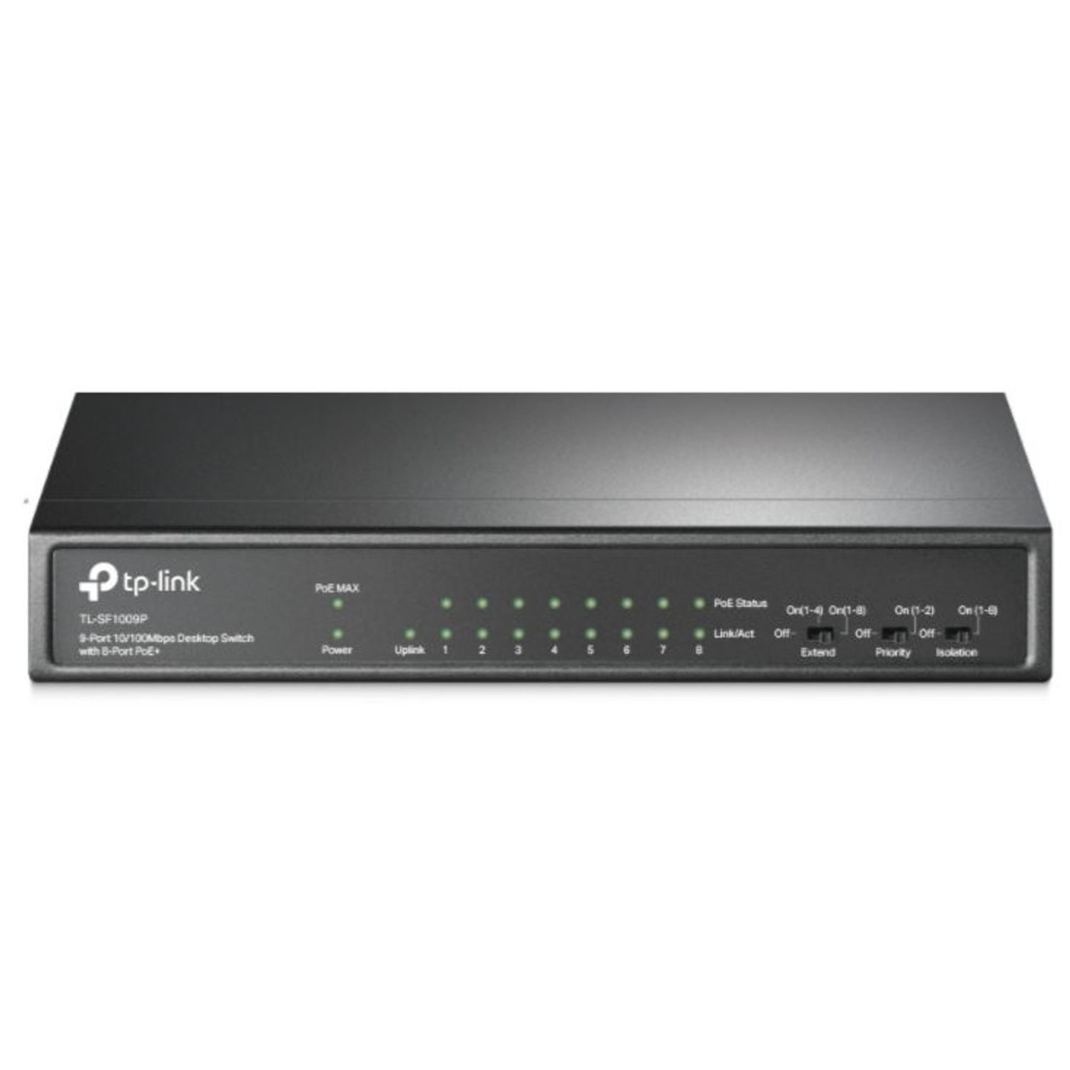 Switch TP-Link TL-SF1009P, 8 Porturi, PoE+ fotografia produsului