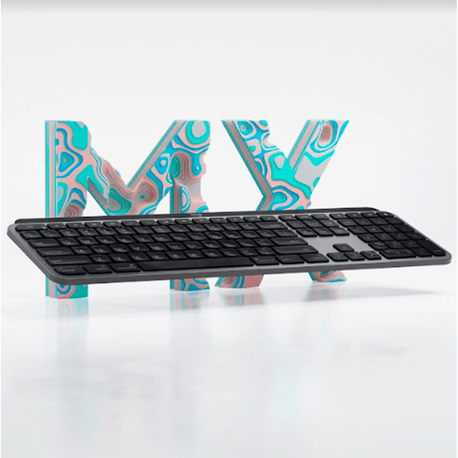 Tastatura Logitech MX Keys for Mac Wireless Illuminated, Bluetooth/USB (Negru/Gri) fotografia produsului View 11 L