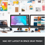 Tastatura Logitech MX Keys for Mac Wireless Illuminated, Bluetooth/USB (Negru/Gri) fotografia produsului View 5 S