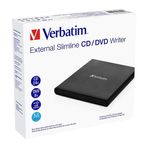 DVD-RW extern Verbatim Slimline 2.0, USB 2.0 (Negru) fotografia produsului View 3 S